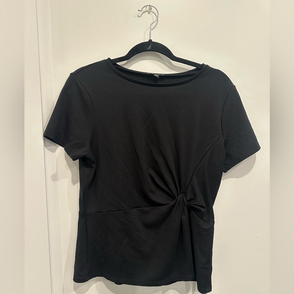 Express Black Twist-Front Tee — Size Large — EUC ❤️❤️❤️ - Picture 3 of 17